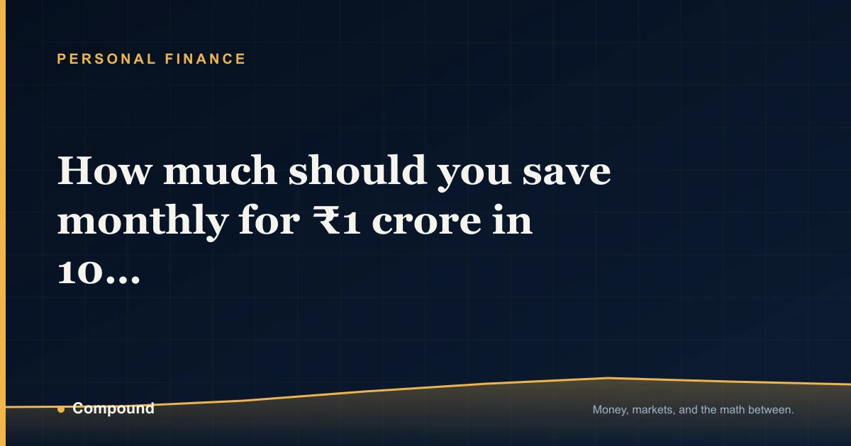 How much should you save monthly for ₹1 crore in 10 years — Personal Finance guide by Compound